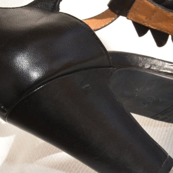 Miz Mooz Sailor Black Leather T-Strap Heels Sz 6.5 - Picture 9 of 12
